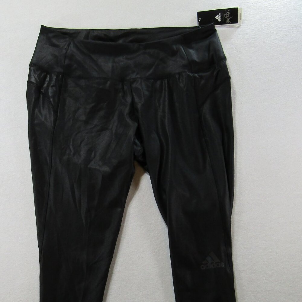 adidas Women's X Zoe Saldana AEROREADY Black Shine Tights 3X NWT